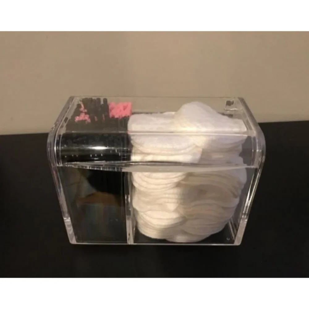 Qtip Holder Dispenser for Cotton Ball, Swab, Round Pads, Floss, 3 Compartment